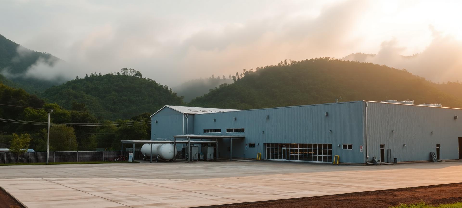 BOTANIKA production facility in the foothills of Sentul, Bogor, at golden hour